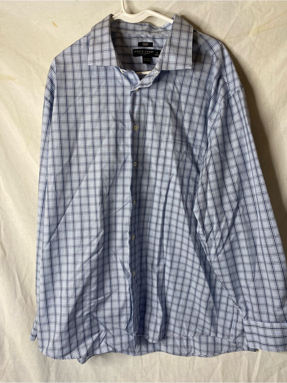 Pronto Uomo Blue and White Check Dress Shirt